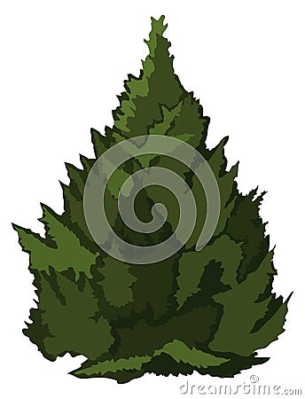 Green bush icon. Evergreen plant. Natural garden Vector Illustration