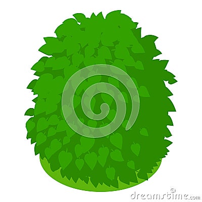 Green bush icon isometric vector. Natural green decorative shaped shrub icon Vector Illustration