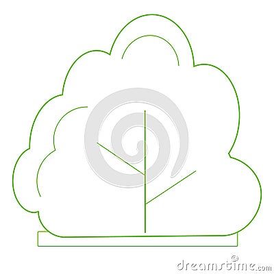 Green bush icon. Vector Vector Illustration