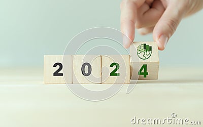 2024 Green business, enviromental sustainability. Stock Photo