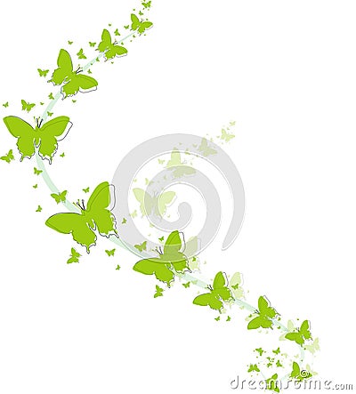 Green butterflies for greeting cards Stock Photo