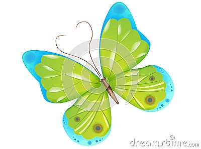 Green Butterfly Stock Photo