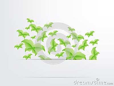 Green Butterfly Leaf Concept Vector Illustration