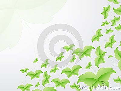 Green Butterfly Leaf Concept Vector Illustration