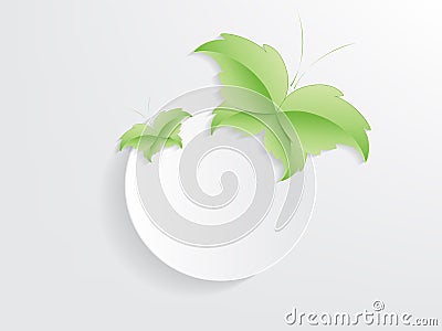 Green Butterfly Leaf Concept Vector Illustration