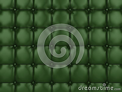 Green buttoned leather Cartoon Illustration