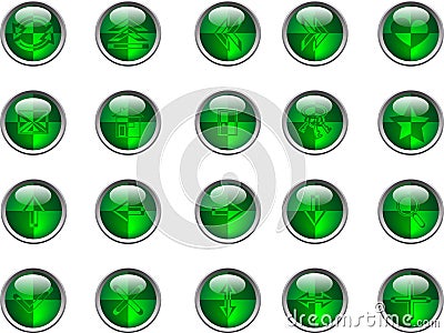 Green buttons Cartoon Illustration