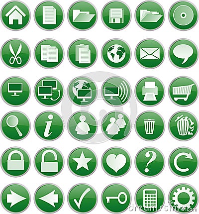 Green buttons Vector Illustration