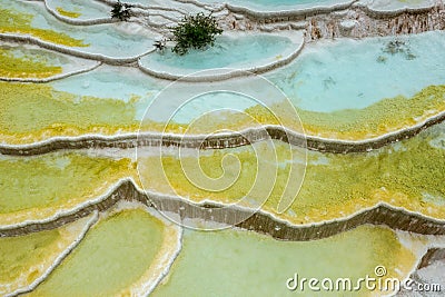 The green Calcified landscape in Baishui Platform Stock Photo