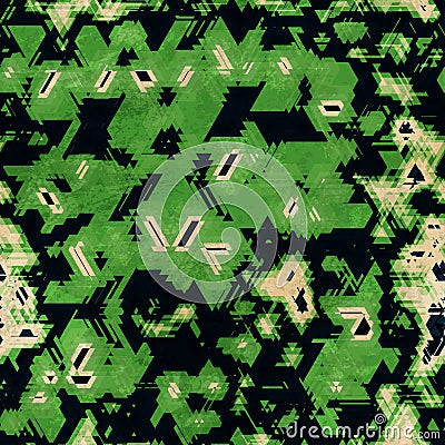 Green camouflage seamless texture Vector Illustration