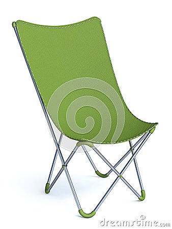 Green camping chair 3D Cartoon Illustration