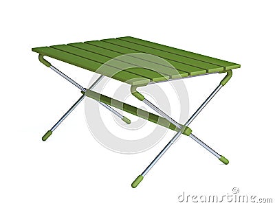 Green camping table 3D Cartoon Illustration