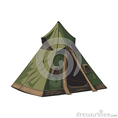 Green camping tent illustration Vector Illustration