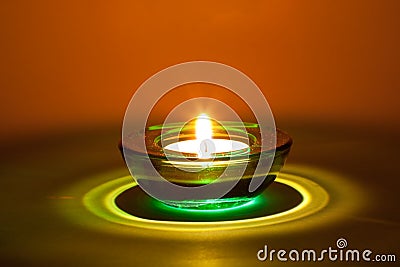Green candle Stock Photo