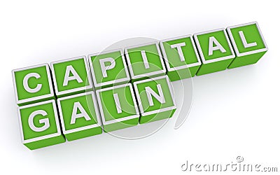 Capital gain on white Stock Photo