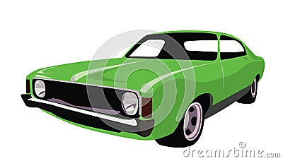 Green car Vector Illustration