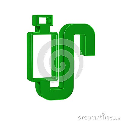 Green Car muffler icon isolated on transparent background. Exhaust pipe. Stock Photo