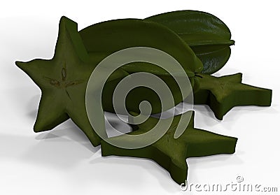 Green carambola illustration Cartoon Illustration