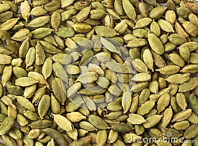 Green cardamom seeds Stock Photo