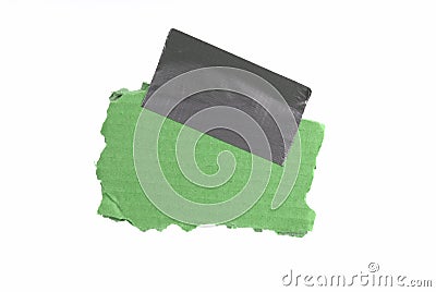 Green cardboard with tape Stock Photo