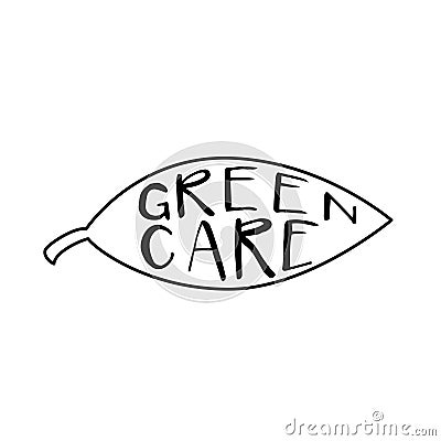 Green care logo Stock Photo