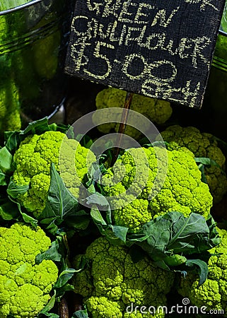 Green cauliflower Stock Photo