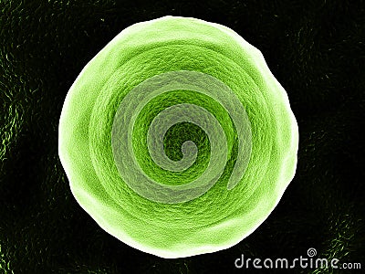 Green cell- 3D illustration Cartoon Illustration