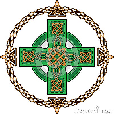 Green celtic cross Vector Illustration