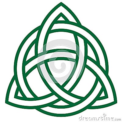 Green celtic knot icon Cartoon Illustration