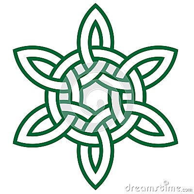 Green celtic knot vector Cartoon Illustration