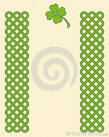 Green celtic shamrock frame Vector Illustration