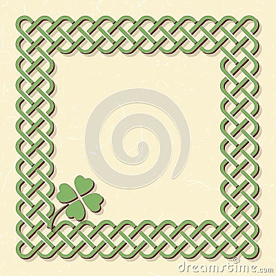 Green celtic shamrock frame Vector Illustration