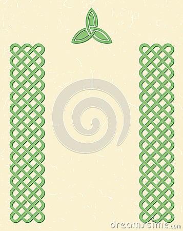 Green celtic triquetra frame Vector Illustration