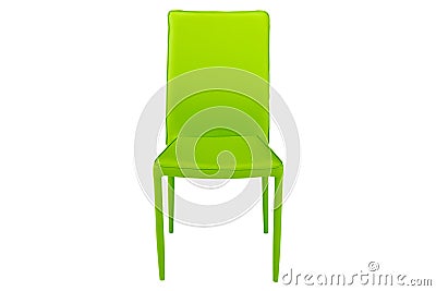green chair with backrest on white background. Stock Photo