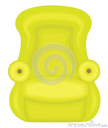 Green chair. Furniture for the apartment. Creates in the hallway and bedroom room coziness and comfort. Vector illustration Cartoon Illustration