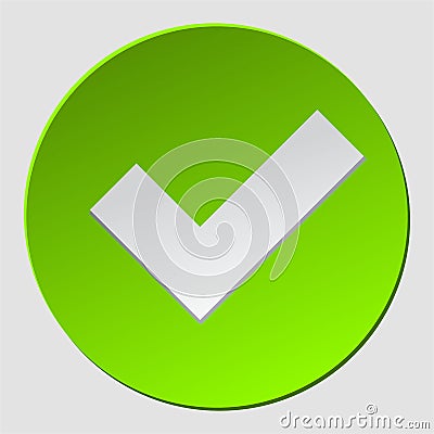 Green check in circle. Check mark sign approved. Ok, yes icon, simbol, logo.Okey symbol for approvement. vector eps 10 Stock Photo