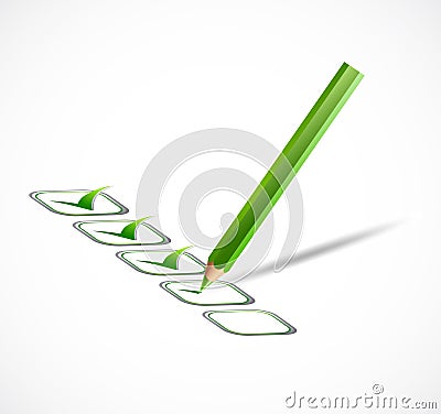 Green check list. Vector illustration Vector Illustration