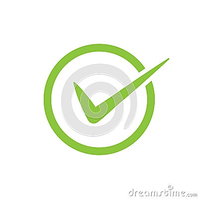 Green check mark vector icon in a circle. Tick symbol in green color for your web site design, logo, app, UI. illustration Vector Illustration