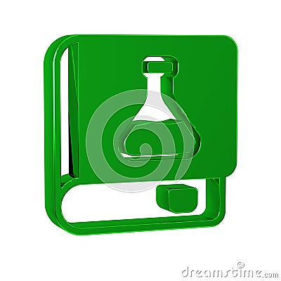 Green Chemistry book icon isolated on transparent background. Stock Photo