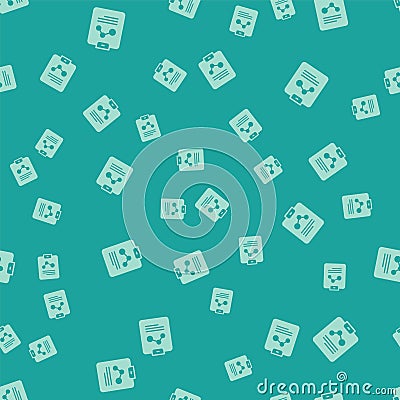 Green Chemistry report icon isolated seamless pattern on green background. Vector Vector Illustration