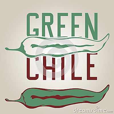Green Chile Pepper Vector Illustration