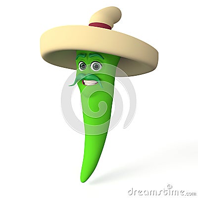 Green chili pepper Stock Photo