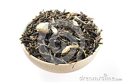 Green chinese cool Jasmine tea object for creativity Stock Photo