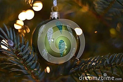 Green Christmas Ball Stock Photo