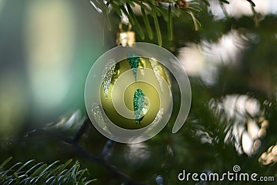Green Christmas Ball Stock Photo