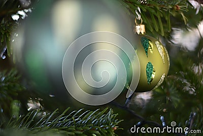 Green Christmas Ball Stock Photo