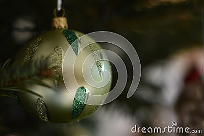 Green Christmas Ball Stock Photo