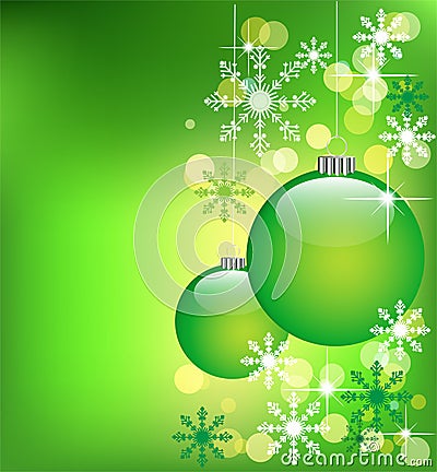 Green Christmas balls Vector Illustration