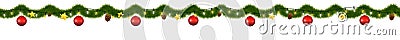 Green Christmas garland for decoration and web sites. Vector Illustration