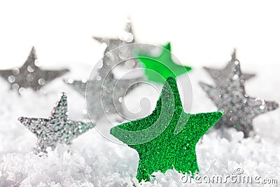 Green Christmas star Stock Photo